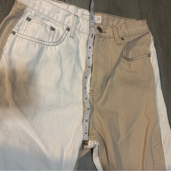 Topshop high waisted Two-Tone White and Tan Jeans - Picture 4 of 9